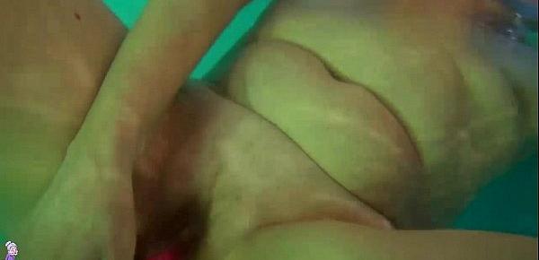  Lesbian granny and nice woman masturbating together, water games